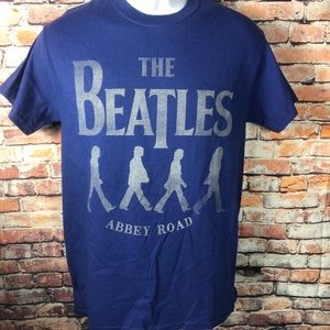 Mens Small THE BEATLES Abbey Road Blue T-Shirt